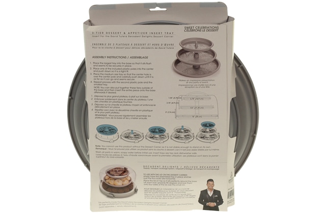 David Tutera Dessert Carrier 3-Tier Dessert & Appetizer Insert